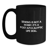 Sewing Gifts for Sewing Enthusiasts Funny Black Coffee Mug from Friends - Main